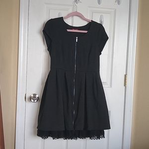 Black Baby Doll Dress With Zipper